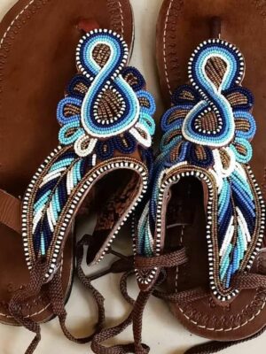 Sandales Maasai Bleues