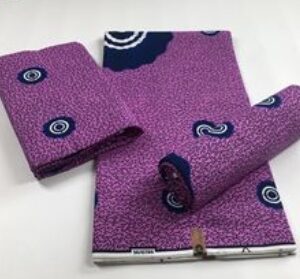 Wax 100% Coton - Motif Suzanne violet