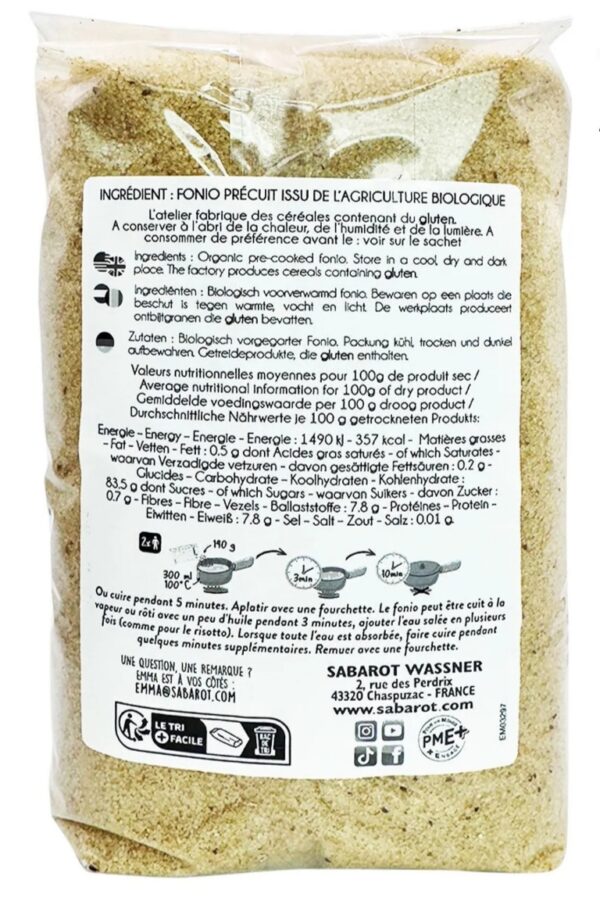 Fonio Précuit Biologique